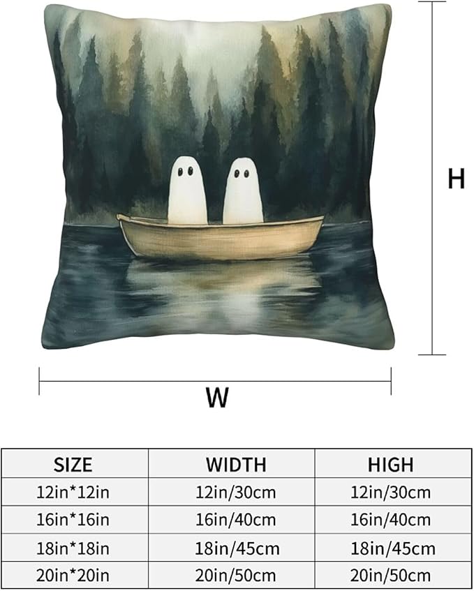 Forest Ghost Couple Throw Pillow Covers 18x18 inch Set of 2 Pillow Case Cushion Cover for Home Sofa Couch Living Room Car Decor