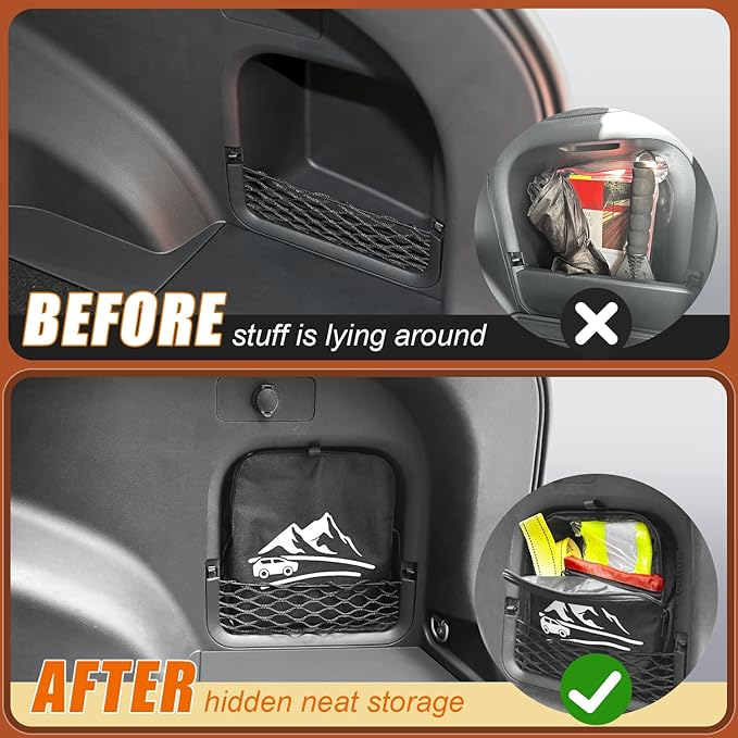 Upgrade RAV4 Trunk Organizer Car Side Pocket, Multifunctional Car Trunk Storage Organizer Backpack For Toyota RAV4 accessories 2019-2024 2025, Black, 1 PC