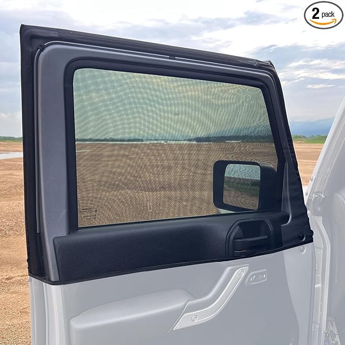 Side Window Sunshade for Jeep Wrangler,Front Window Cover Net for Camping,Window Netting Window Curtains for Jeep Wrangler TJ JK JL & Gladiator JT,2Pack