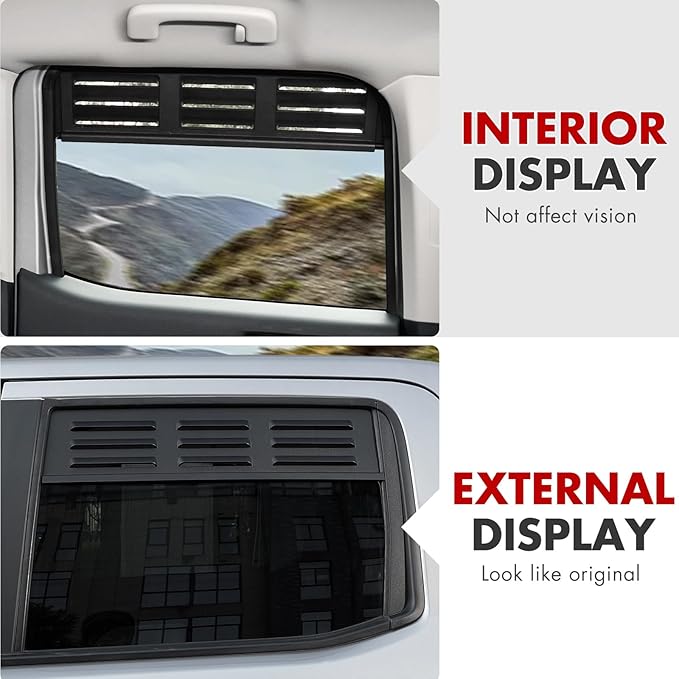 Mabett Rear Window Vents for Ford Maverick 2022-2025 Accessories, Window Cover with Mesh Net for Outdoor Camping Dog Travel Ride(2 Pcs for Rear Window)