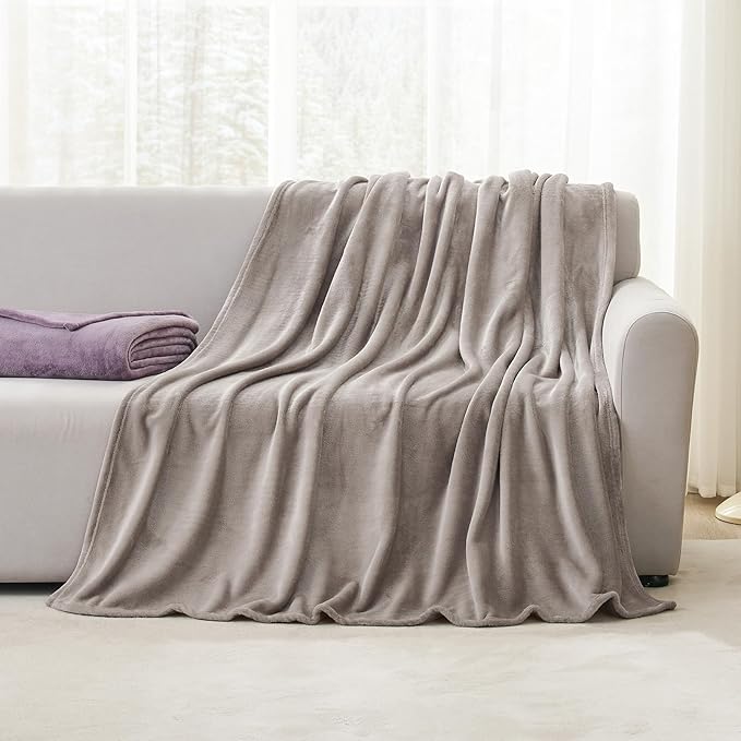 Hansleep Fleece Mocha Brown Full Blanket, Super Soft Flannel Fuzzy Plush Cozy Blanket for All Seasons, Mocha Brown, Full 84x90 Inches