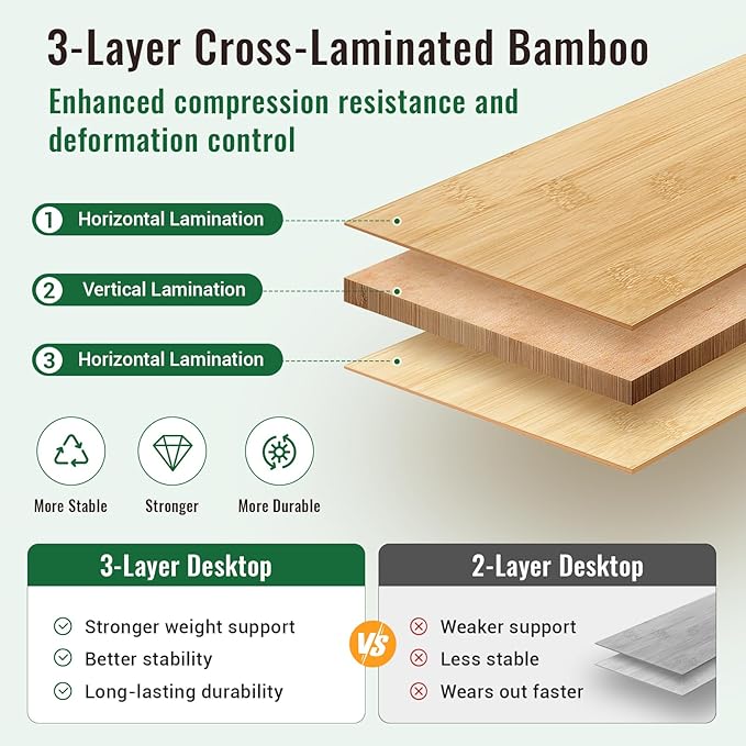 KingCamp Bamboo Folding Table, Camping Outdoor Portable Camp Table with Adjustable Height legs & Carry Bag for Outdoor RV Backyard Picnic Tailgating Beach