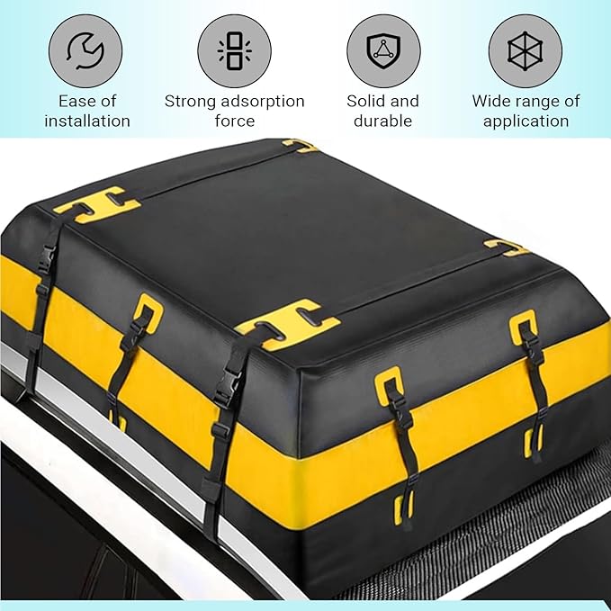 Car Roof Rack Pads, 47.24" x 39.37" Rooftop Cargo Bag Protective Mat, Cuttable Roof Trunk Anti-Slip Protective Mat, Universal Rooftop Rack Accessories, for SUVs, Sedans, Trucks (Black)