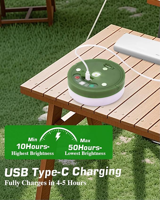 Anpro Camping String Lights 4 in 1: 32.8 Ft String with Warm White 130 LEDs, USB Rechargeable with Remote Control, Adjustable Brightness, 6 Light Modes, Portable IP65 Camping Light for Outdoor