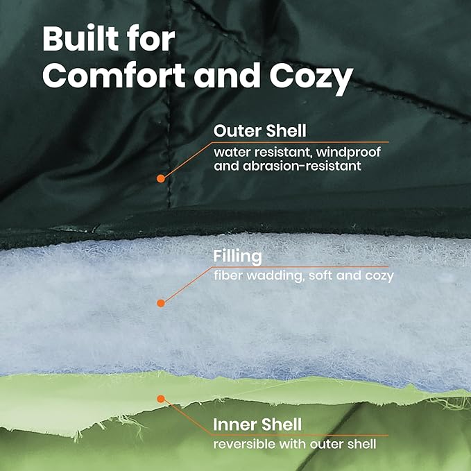 Ultralight Puffy Blanket, Outdoor Camping Blanket, Water-Resistant and Packable, Great for Camping, Stadium, Traveling, Backpacking, Picnic and Beach. 79"x55". Teal Green.