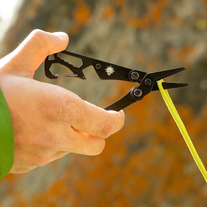 Sun Company SwingShears - Foldable Scissors MultiTool with Carabiner | 8 Functions Including Shears, Screwdriver, and Hex Wrenches | Handy Gadget for Camping, Hiking, Hunting, Fishing or EDC