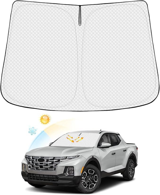 Canvcle Windshield Sun Shade for Hyun dai Santa Cruz Accessories 2022-2025 2026 Thicken 6-Layer Front Window Sunshade Cover Sun Visor Protector Foldable Block UV Rays Keep Vehicle Cool