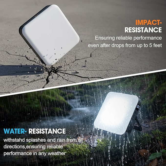 10000mAh Rechargeable Camping Lantern – Portable LED Outdoor Light with Power Bank, Magnetic Base, Tripod Compatible, Stepless Dimming for Camping, Hiking, Fishing, Emergency Use (Black)