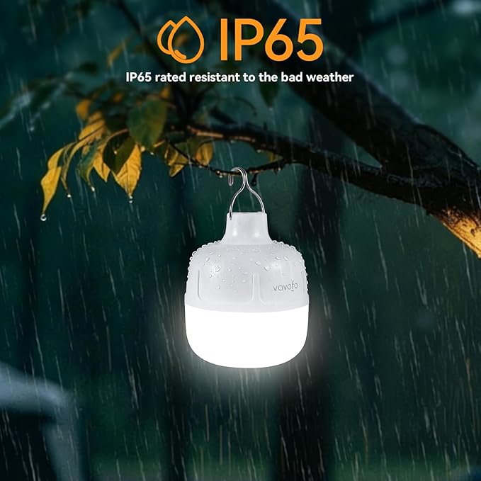 VAVOFO 20W LED Camping Lantern Rechargeable, 1200LM Camping Light , 3000mAh Portable Tent Light , IP65 Waterproof Flashlight Lanterns for Emergencies ,Power Outages,Hurricane (White)