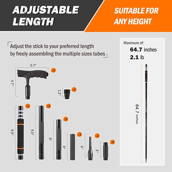 Tactical Walking Stick, Survival Hiking Stick Walking Staff, Lightweight Tactical Cane Gear, Aluminum Trekking Pole for Outdoor Adventures, Gifts for Outdoorsy Men