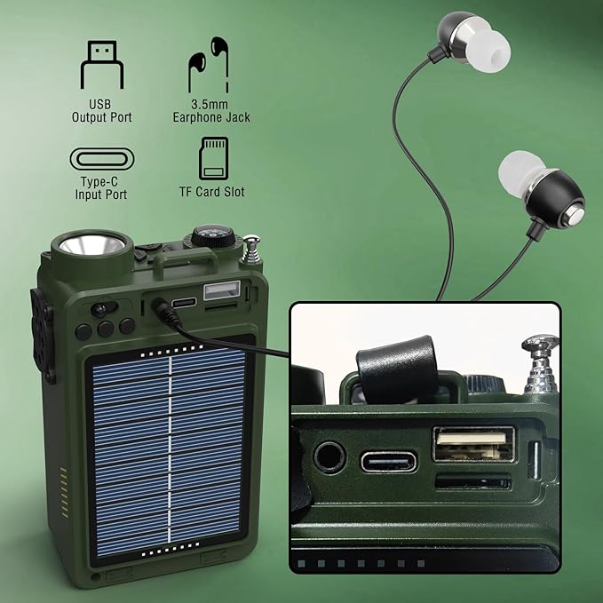 Raddy RE40 Portable Shortwave Radio FM/AM/SW/WB Receiver, 4000mAh Retro Emergency Radio with BT/USB/TF and NOAA Alerts, Pocket Radio with USB-C Rechargeable