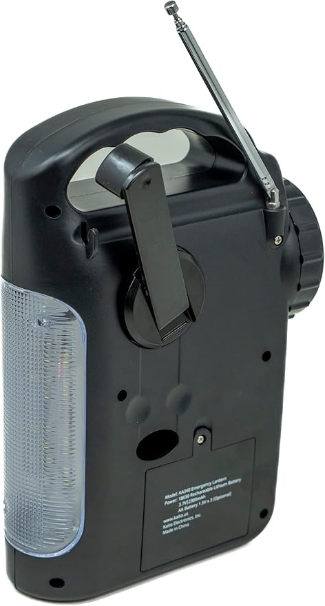 Kaito KA340 Solar Dynamo Hand Crank Rechargeable LED Camping Lantern for Emergency AM/FM/SW NOAA Weather Alert Solar Radio with Bluetooth, Flashlight, Phone Charger, MP3 Player & Siren (Gold)