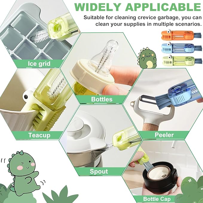 6 PCS Cup Lid Gap Cleaning Brush, Portable Water Bottle Brush, Multifunctional Bottle Cleaner Brush Set for Tight Spaces, Bottle Gaps, Straws, Tumblers, Travel Mug Caps