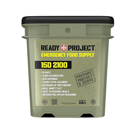 Ready Project ® 15D - 15 Day 2100 Calories per Day - 60g Protein per Day - Emergency Food Supply