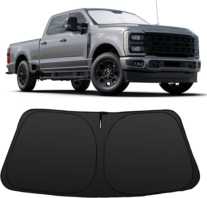Windshield Sun Shade Custom Fit for 2017-2022 Ford Super Duty F250 F350 F450 F550 Accessories Front Window Sunshade Keep Car Cooler