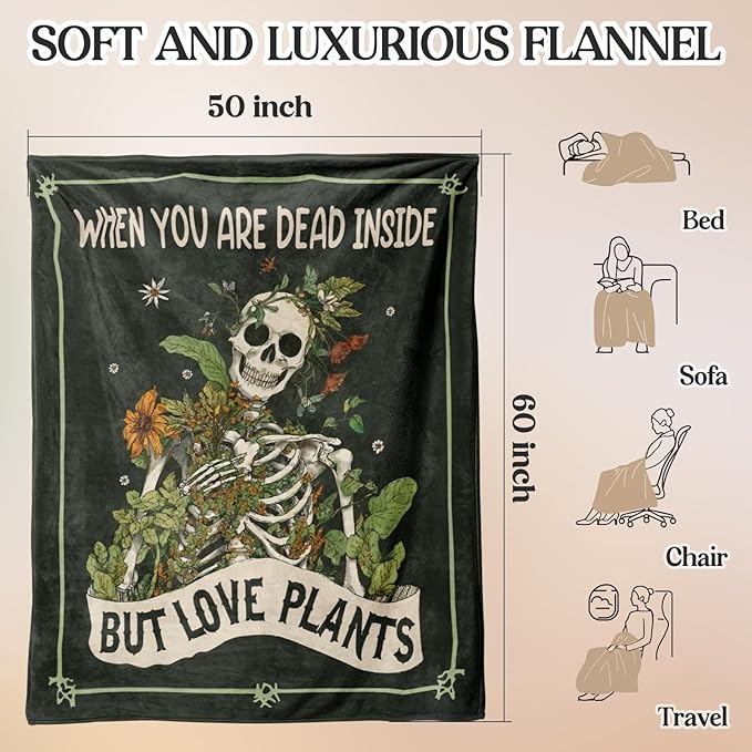 Plant Lady Gifts for Women, Christmas Birthday Gifts for Plant Lover Women, Men - Throw Blankets 60"x50", Gardening Gift for Woman Mom Grandma Friends, Gift for Gardeners