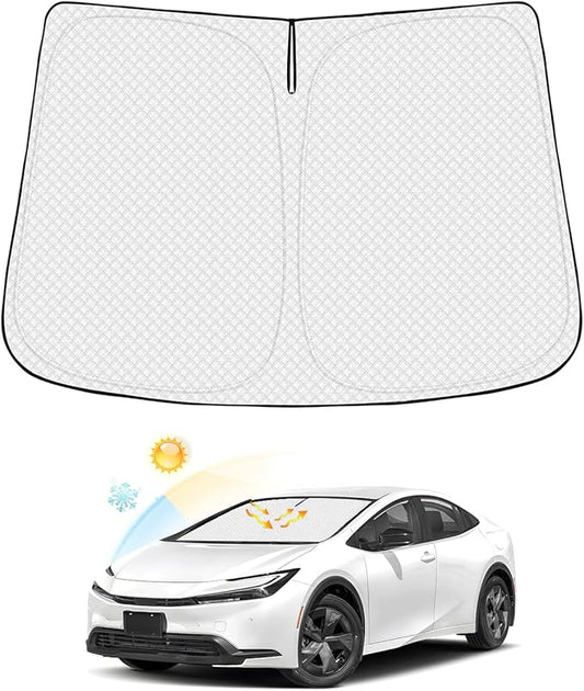 Canvcle Windshield Sun Shade for Toyota Prius 2023-2025 2026 Accessories Thicken 6-Layer Front Window Sunshade Cover Sun Visor Protector Foldable Block UV Rays Keep Vehicle Cool