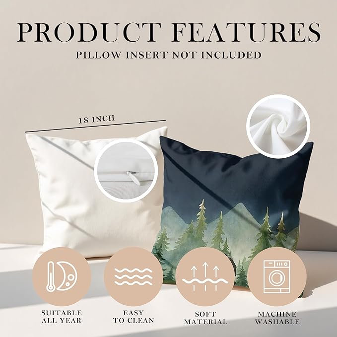 Funny Bigfoot Sasquatch Forest Throw Pillow Covers,Camper Decor Pillowcase,Big Foot Sasquatch Gifts,Camping Camper Bigfoot Gifts for Women