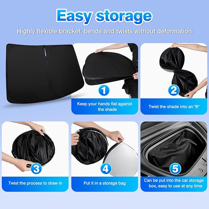 T TGBROS Windshield Sun Shade for GMC Sierra/Chevrolet Silverado 2019-2025 2026 Car Window Shades Thicken UV Block and Blackout Privacy Foldable Sunshades 5PCS Accessories Keep Cool Sun Visor Covers