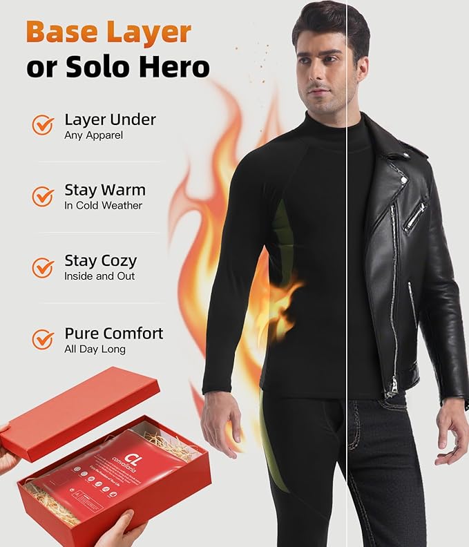 CL convallaria Thermal Underwear Long Johns Set Mens Winter Gift Hunting Gear Sport Base Layer Bottom Top