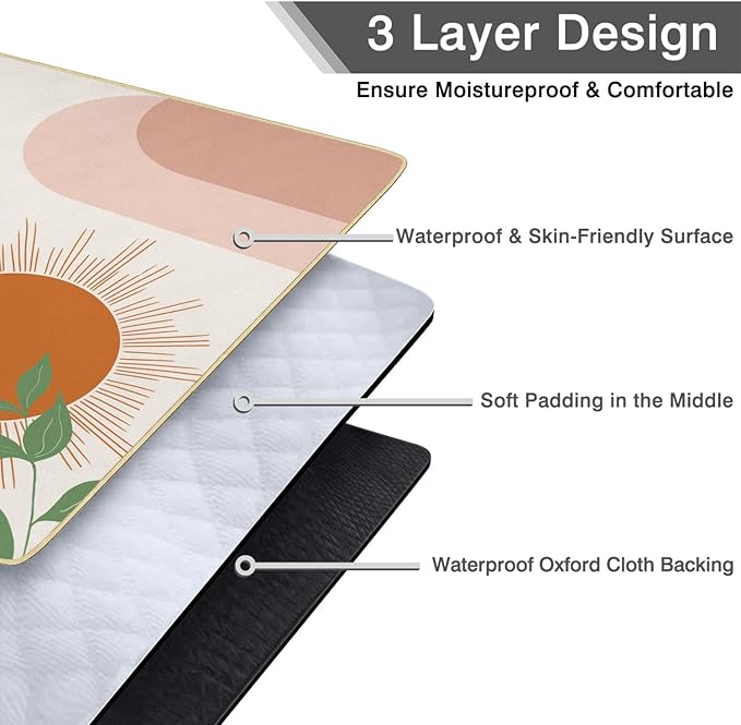 Supfitness Extra Large Picnic Blankets Waterproof Foldable (60"x 80") Boho Beach Blanket Waterproof Sandproof,3-Layer Thicking Mat Outdoor Packable Camping Blanket