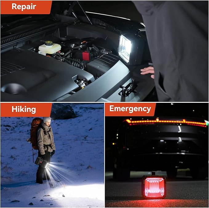 AlpsWolf Rechargeable Flashlight, LED Spotlight Flashlight 10000 Capacity 1200LM 20h Ultra-Long Standby 3+4 Lights Modes Camping Flashlight Waterproof with USB Output as a Power Bank
