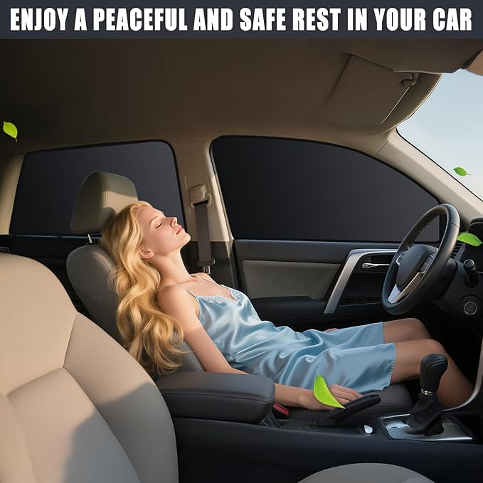 ZATOOTO Car Window Shades for Honda Odyssey 2020-2024, 4 Pcs Magnetic Car Window Covers - 100% Block Light Privacy Curtains, Side Window Sun Shade for Baby Breastfeeding, Sleeping, Camping