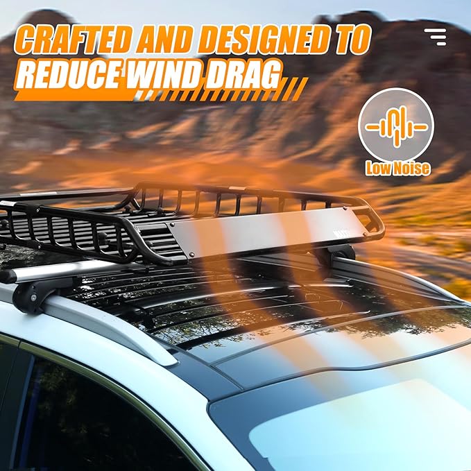 MaxxHaul 51084 46" x 36" x 4.5" Roof Rack Cargo Carrier Steel Basket, Car Top Luggage Holder for SUV and Pick Up Trucks - 150 lb. Capacity, with 15 Cu.Ft. Water Resistant Roof Bag 44" x 34" x 17"