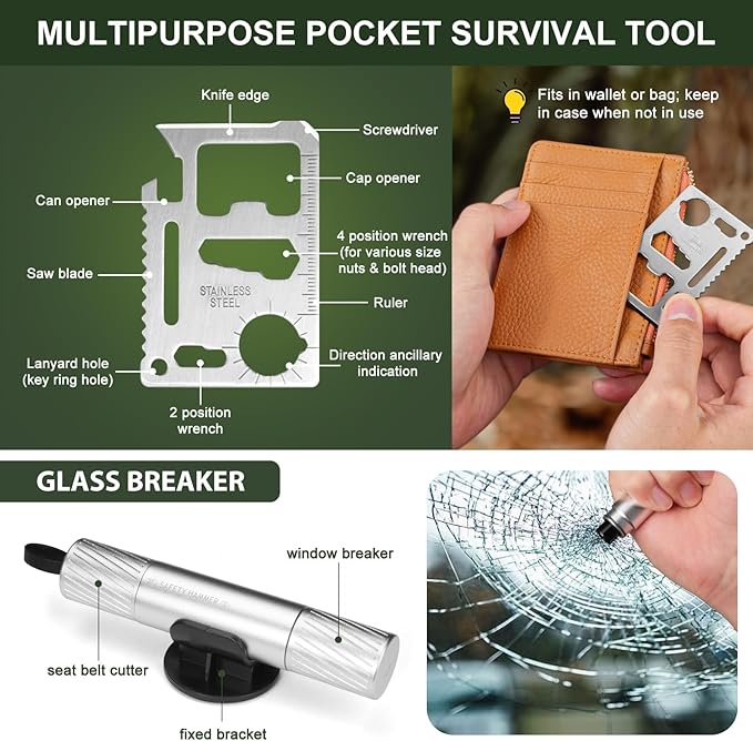 DRACHENADER Outdoor Gifts for Men – Survival Kit & Emergency Gear & Cool Gadgets for Hiking, Camping & Adventure for Husband, Dad, Son