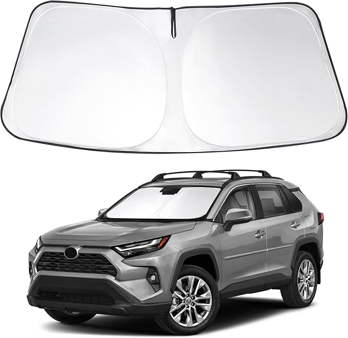Windshield Sun Shade Custom Fit 2019-2023 2024 2025 2026 Toyota RAV4 RAV-4 Accessories Front Window Sunshade Auto Interior Sun Visor Heat Protection
