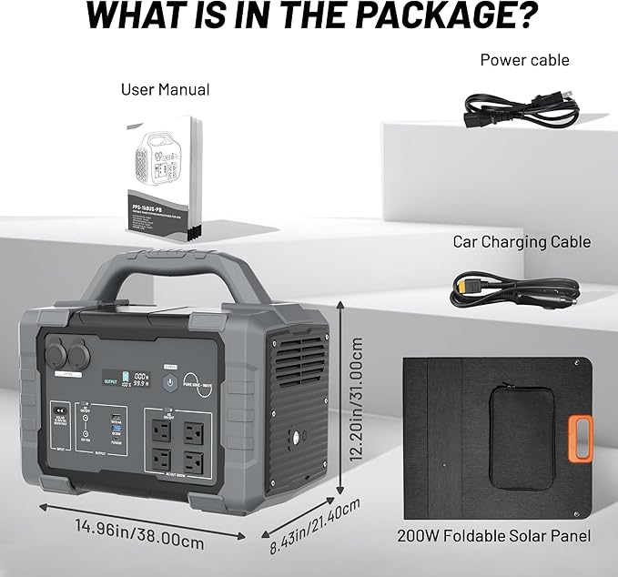 Solar Generator 1800W (3600W Surge) with 200W Solar Panel, 1024Wh LiFePO4 Portable Power Station Kit, 1.5H AC Fast Charge, Clean Energy for Home Backup, RV Camping, Emergency Outages