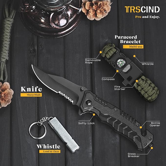 Gifts for Men Dad Husband - Fathers Day, Anniversary Birthday Gifts Idea for Him Boyfriend Man- Survival Kit 14 in 1, Survival Gear and Equipment, Fishing Hunting Camping Accessories, Cool Gadgets