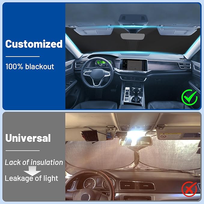 Car Window Shades for Mazda CX-30 2019-2026, Custom Fit Front Windshield Sunshade, Foldable Reflective Sun Shield with Steering Wheel Cover, UV Protection for Car Interior