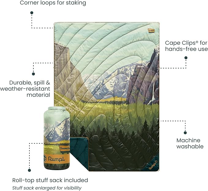 Rumpl Original Puffy National Park Blanket for Camping and Outdoors, Yosemite - V2