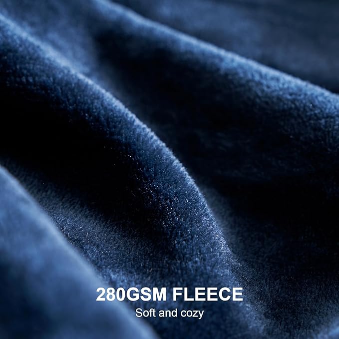 Hansleep Fleece Navy Blue Throw XL Blanket, Super Soft Flannel Fuzzy Plush Cozy Blanket for All Seasons, Navy Blue, Throw XL 50x70 Inches