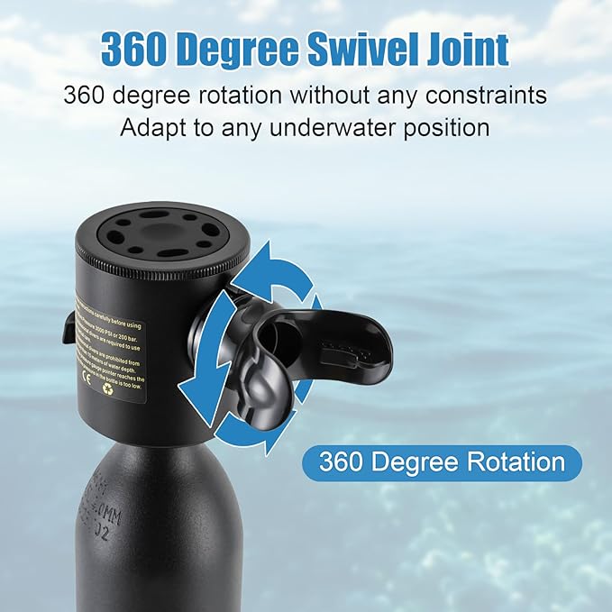 Mini Scuba Tank, 0.5L/1L Mini Diving Tank 5-10/15-20 Minutes Underwater Breath Device Portable Diving Oxygen Tank Kit, Portable Lung Tank for Emergency Rescue Underwater Exploration