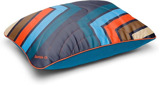 Rumpl Camp Pillow - Packable, Adjustable Comfort for Outdoors and Travel, Midnight Retro Stripes