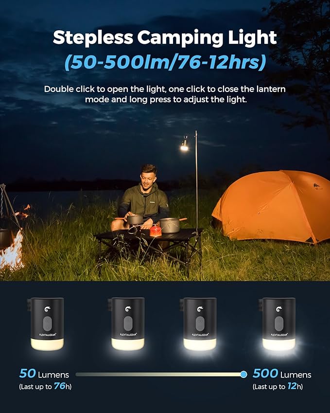 FLEXTAILGEAR 4.5kPa Air Pump for Inflatables, Portable Air Pump with Led Light, 3600 mAh Rechargeable Battery Air Mattress Pump Inflator Pump for Pool Floats Boats Sleeping Pads Inflatable Toys