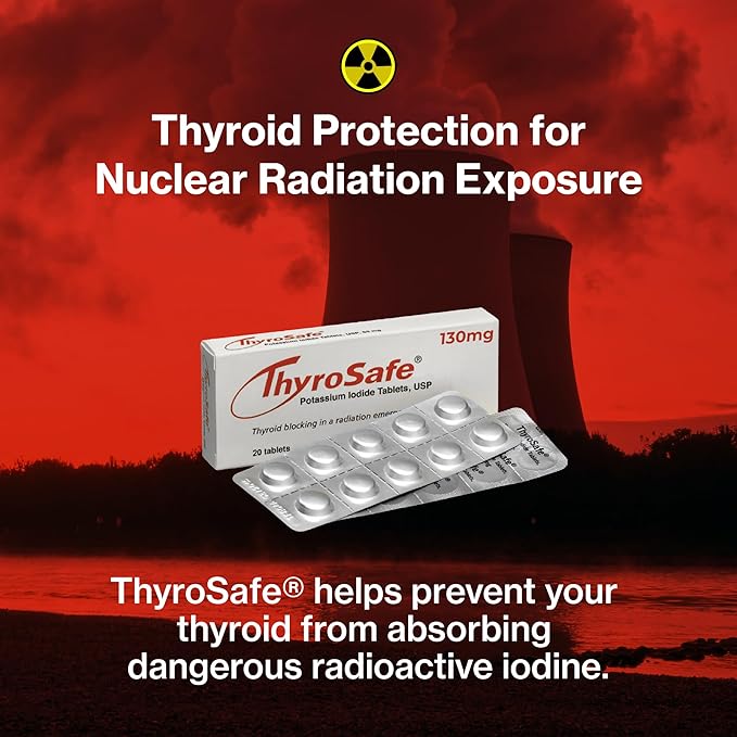 ThyroSafe Potassium Iodide 130mg Tablets (KI Pills) - Iodine for Radiation Emergency Protection | Nuclear Fallout Survival Gear and Emergency Supplies for Prepper Kits | 240 Count