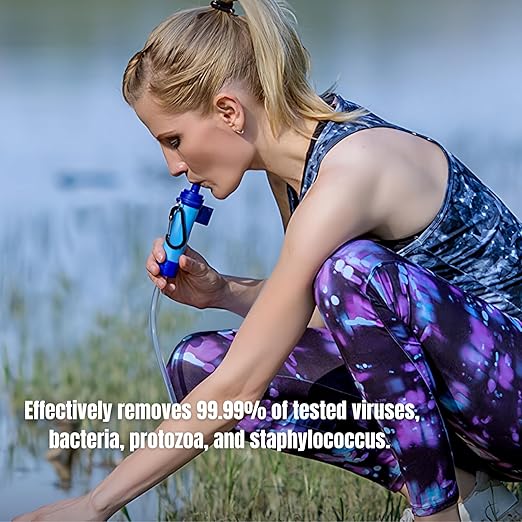 Portable mini Water Filter, Personal Filter Straws for Drinking Survival, Portable Water Purifier for Camping,Hiking,Emergency Survival Water Straws, ultrafiltration Membrane Water Filter.