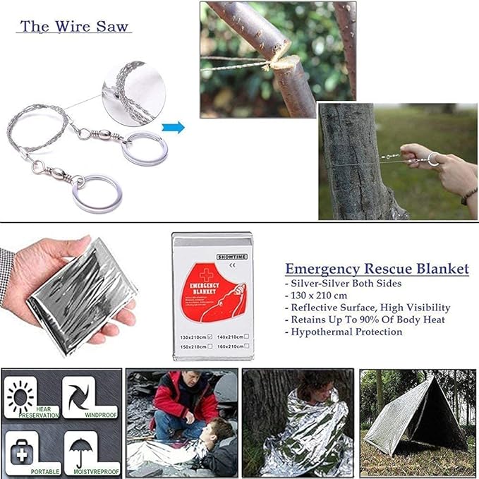 Gifts for Men Husband Dad Friend, Emergency Survival Kit 16 in 1, Upgrade Compact Survival Gear, Cool EDC Survival Tool for Cars, Camping, Hiking, Hunting, Fishing, Adventure Accessorie