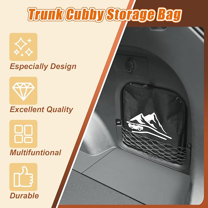 Upgrade RAV4 Trunk Organizer Car Side Pocket, Multifunctional Car Trunk Storage Organizer Backpack For Toyota RAV4 accessories 2019-2024 2025, Black, 1 PC