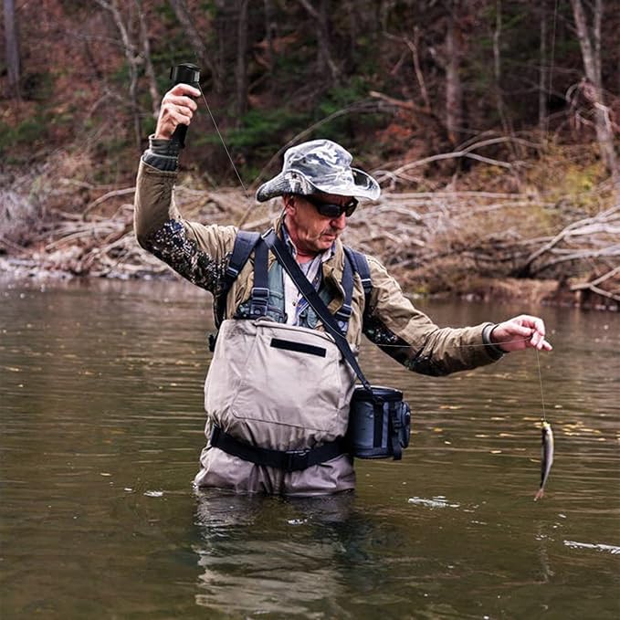 2.0 Backpacker Survival Fishing Kit, Emergency Lightweight Fishing System for Travel, Hiking, Camping (Black)