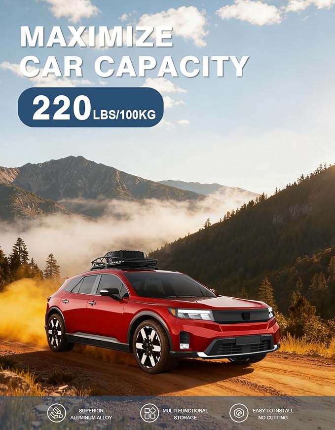 Roof Rack Cross Bars 220lbs Compatible with Honda Prologue Touring 2024 2025 2026, Heavy Duty All-Metal Aluminum Crossbar Luggage Racks Roof Rails Rooftop Black Accessories