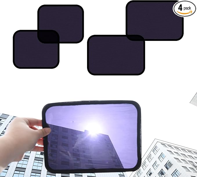 Car Window Shades – Static Cling Sun Shade for Front & Rear Side Windows – 2 Sizes (15.75" x 13.78" & 20.87" x 13.78") – Car Privacy Window Covers with Glare Blocker – No Tools Needed