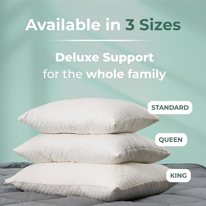 Snuggle-Pedic Queen Shredded Memory Foam Bed Pillow - Ergonomic Design with Cooling Airflow Cover - Custom Support for Side Sleepers, Pregnancy Relief Recovery Comfort & Dorm Essentials - USA Quality