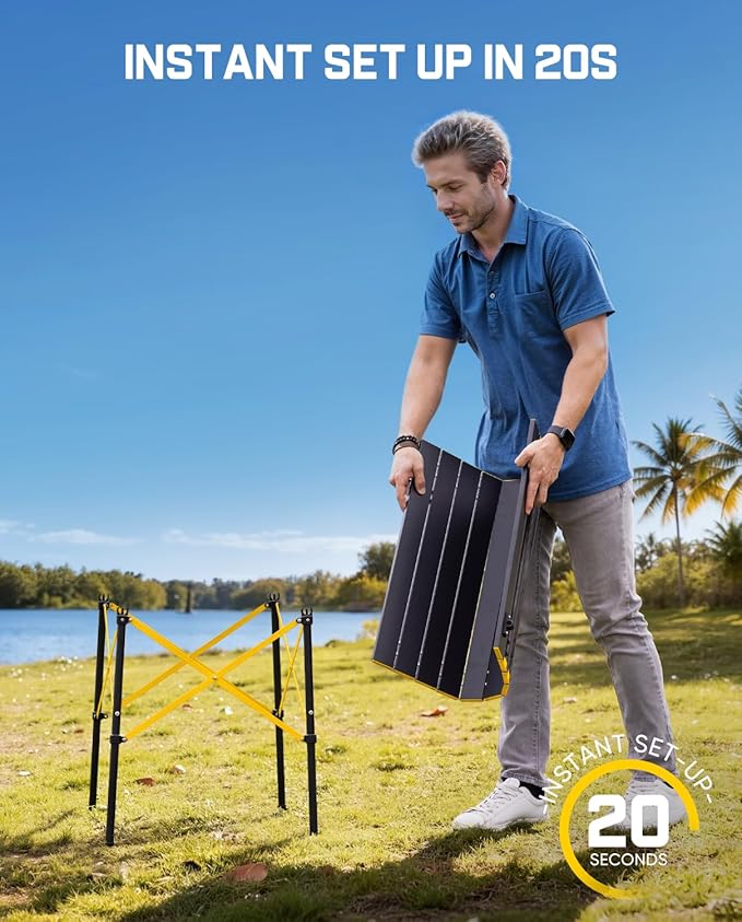 FanttikOutdoor Zeta V11 Pro Camping Table, Portable Folding Roll Up Table with Lightweight Aluminum Top & Carry Bag for Camping, BBQ, Tailgating Party, Picnic, Backyard, Medium