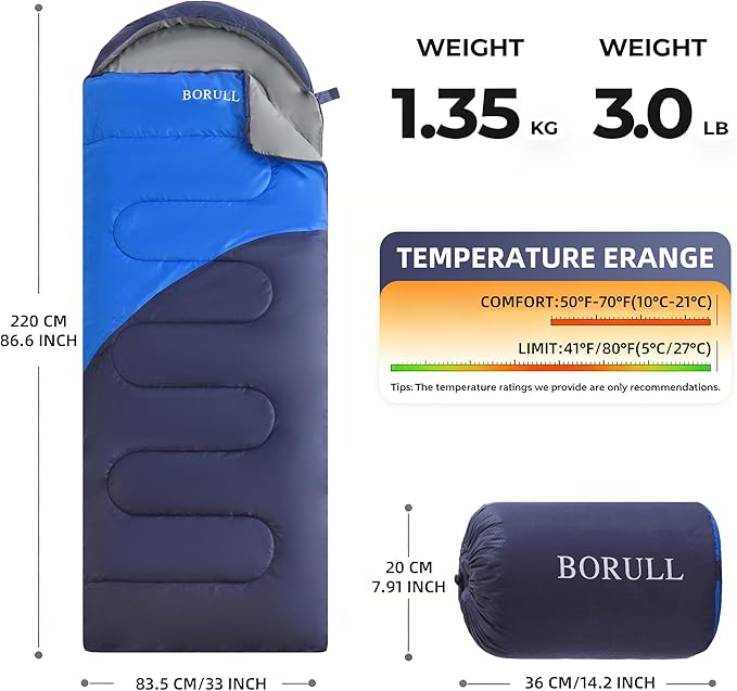 Sleeping Bags for Adults Cold Warm Weather,Backpacking Compact Lightweight Camping Sleeping Bag with Compression Sack for Kids,Camping Essentials Gear for Hiking,Travel,Climb,Outdoor, Indoor