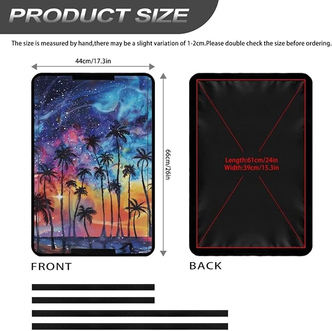 Reflective RV Door Window Shade Cover, Galaxy Palm Foldable Trailer Door Blackout Window Shade with Hook and Loop, Reflective Camper Door Window Shade RV Accessories for Inside