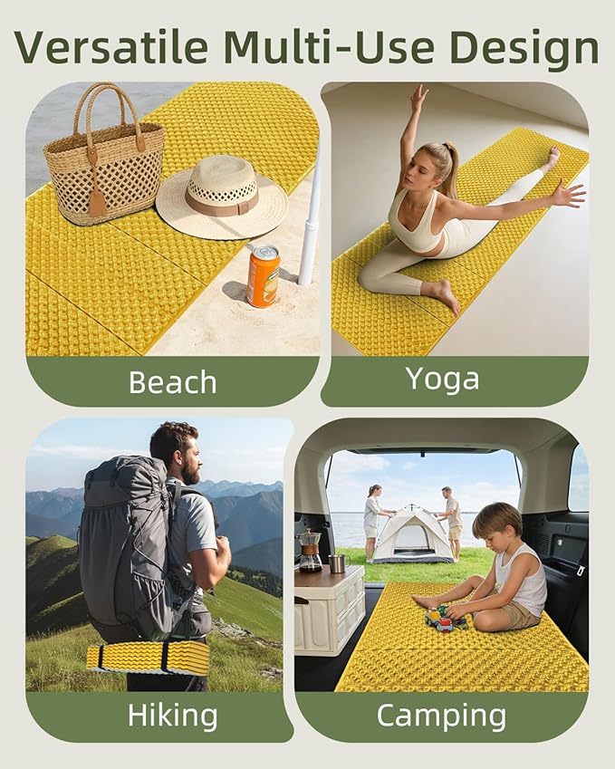 Abahub Foam Camping Sleeping Pad, Waterproof Soft Foam Matress for Adults, Foldable Ultralight Wide Pad for Outdoor Backpacking, Picnic, Yoga